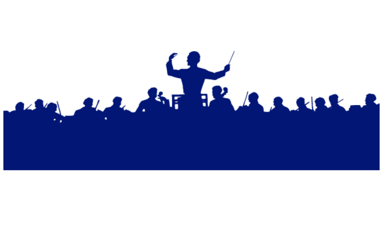 Dirigent dirigiert Orchester